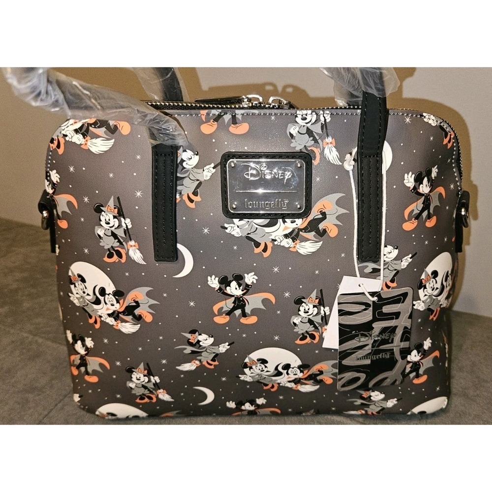 Disney Loungefly Mickey Minnie Vampire Witch Halloween Crossbody Purse Bag NWT - Picture 2 of 8